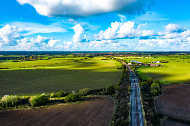 istock Aerial view of Railway Track 1388465252