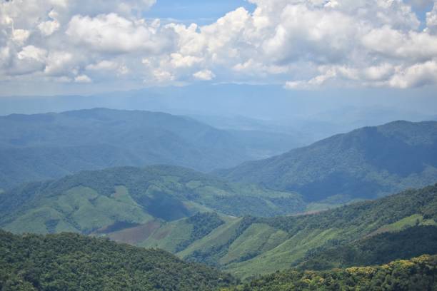 istock Mountain range view from Phu Kha Viewpoint 1715 in Pua District, Nan, THAILAND. 1388475614