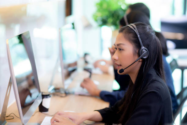 istock Customer service with friendly, man and woman call center and operator for support client, group of business team with assistance and consultant, adviser helpdesk and contact, communication concept. 1388477833