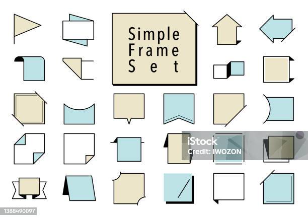Topic Design In Frame Infographics Simple Headline Frame Design Set Stock Illustration ...