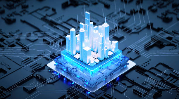 istock 3D rendering of cyberpunk AI. Circuit board. Technology background. Central Computer Processors CPU and GPU concept. Motherboard digital chip. Tech science background. 1388493331