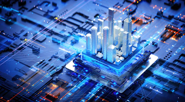 istock 3D rendering of cyberpunk AI. Circuit board. Technology background. Central Computer Processors CPU and GPU concept. Motherboard digital chip. Tech science background. 1388493333