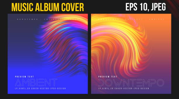 music album cover for the web presentation. abstract vector design of cd cover and vinyl record. - spotify stock illustrations