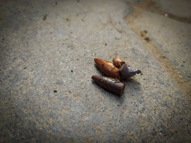 Bullet Bullets seen on roads after Rainawari encounter. March 30 2022 getty image stock pictures, royalty-free photos & images