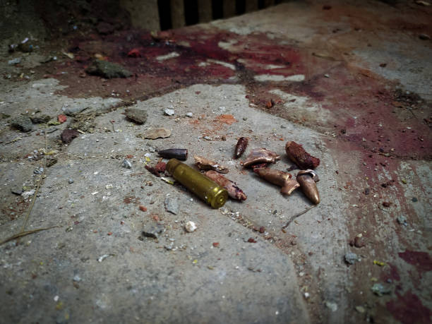 bullets Bullets seen on roads after Rainawari encounter. March 30 2022 getty image stock pictures, royalty-free photos & images