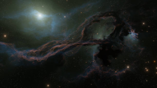 istock Red deep space star clouds and shining stars 1388499658