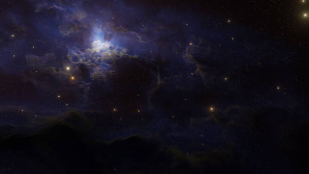 istock 3D purple nebula in deep space background 1388499913