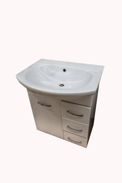 istock Ceramic shell for bathroom and wardrobe under the sink, furniture 1388501880