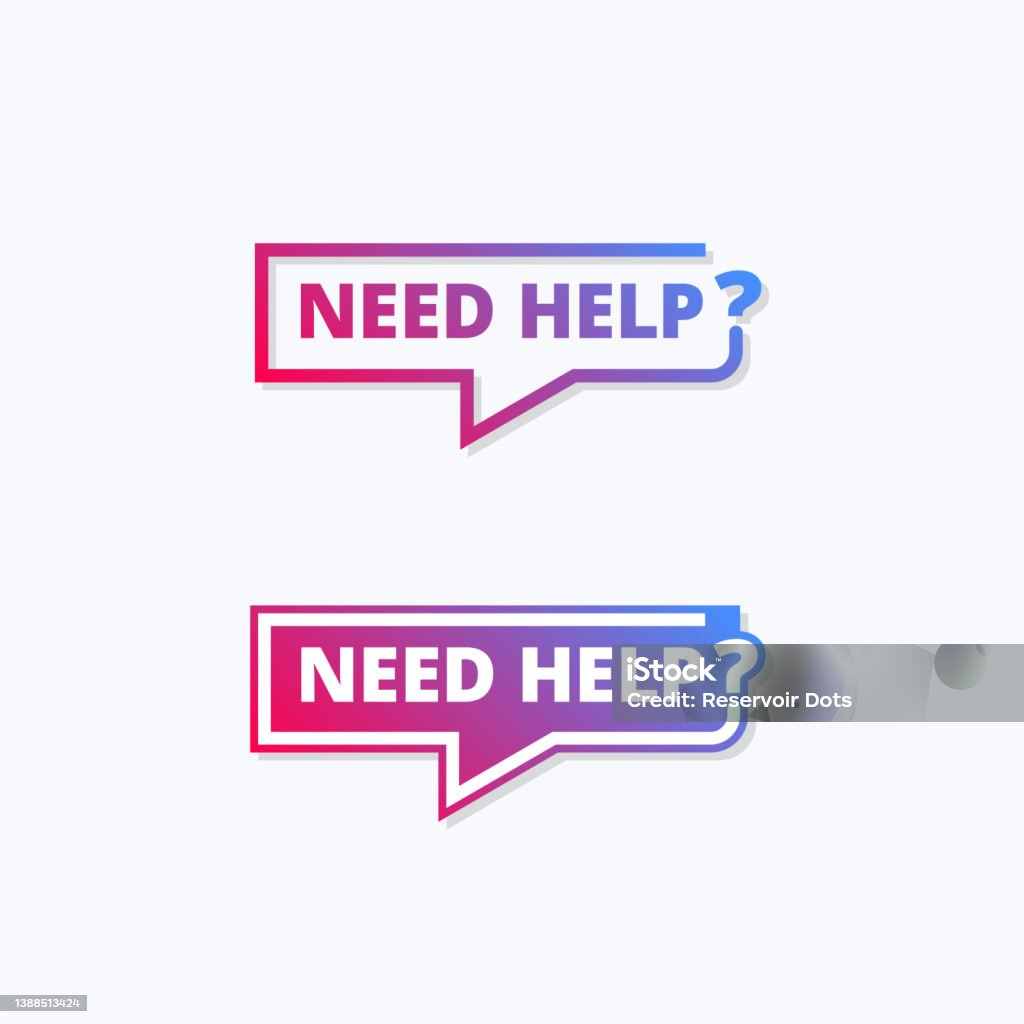 Help Label Need Help Help Label Tags Set Stock Illustration - Download Image Now ...