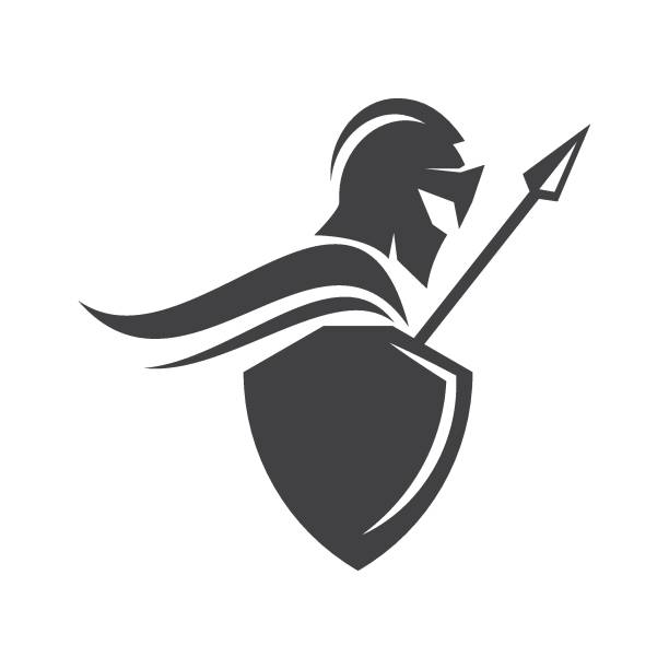 spartańskie logo gladiatora - warrior stock illustrations