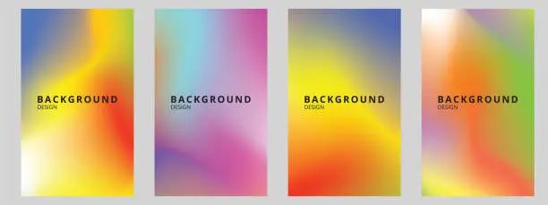 Vector illustration of Set of abstract colorful gradient designs - Trendy background stock illustration