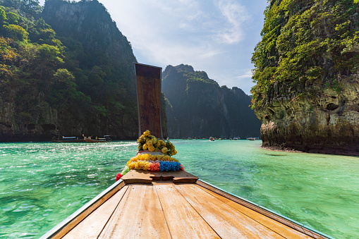 Phi leh lagoon,  Thailand's famous travel destination in summer