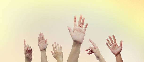 istock Helping hand concept and international day of peace. Unity and help, Hands up, Help and Hope for support, Provide hopeful assistance, copy space, banner 1388524197