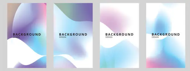 Vector illustration of Abstract Fluid Gradient Posters Set stock illustration