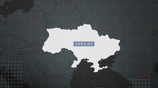 Ukraine as 3D rendering on a white background with a lot of details and high resolution.