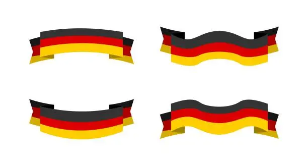 Vector illustration of illustration of a germany flag with a ribbon style. germany flag vector set.