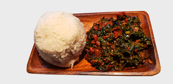 Traditional east African meals on an isolated background