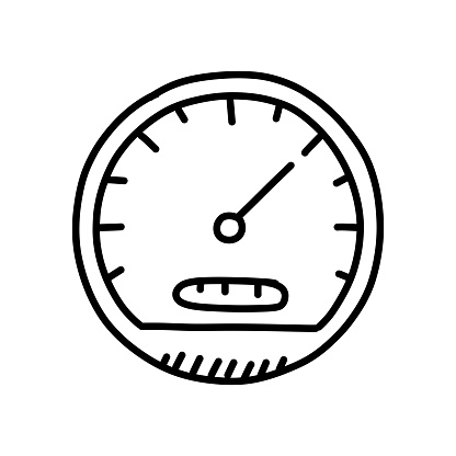 Meter Hand Drawn Icon, Doodle Style Vector Illustration