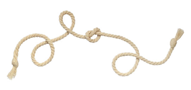 istock Beige cotton curled rope isolated on white 1388535395