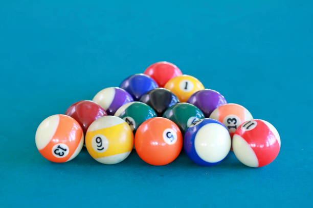 istock Billiard balls on the table. american billiards. 1388536354