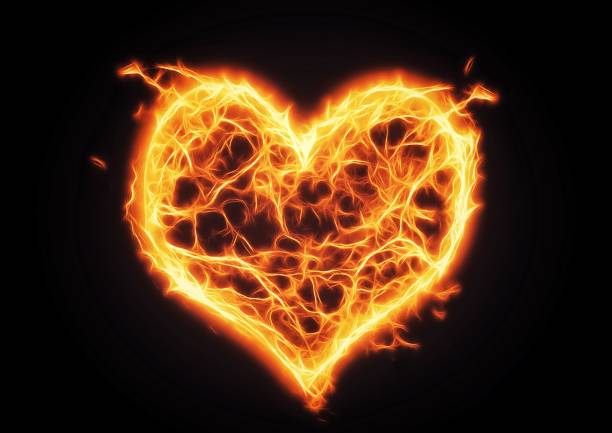 istock 3D illustration of a burning heart-shaped flame 1388536361
