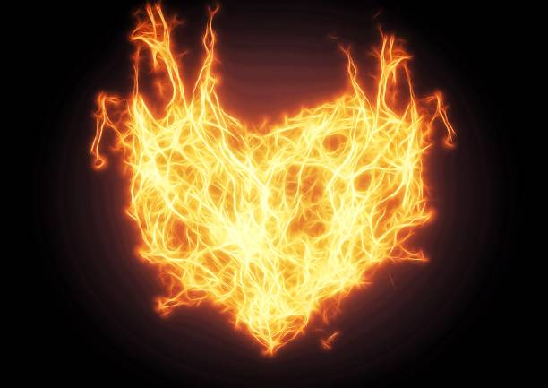 istock 3D illustration of a burning heart-shaped flame 1388536367
