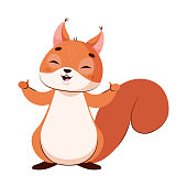 istock Squirrel showing thumbs up gesture cartoon vector illustration 1388537976