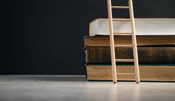 istock stair on books, education concept 1388539343