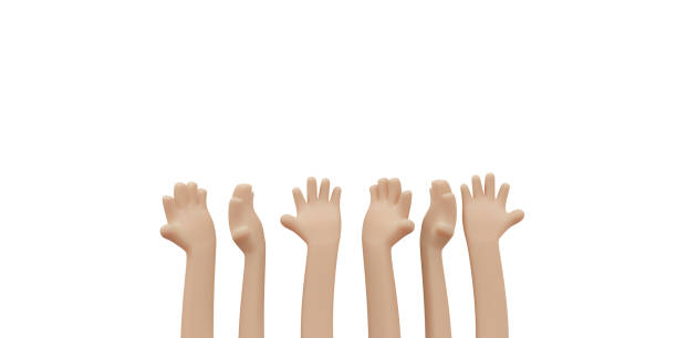 istock 3D Rendering of hand reaching concept of help support unity and teamwork. 3D Render illustration cartoon style. 1388540907