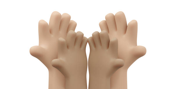 istock 3D Rendering of bare hand concept of help support unity and teamwork. 3D Render illustration cartoon style. 1388540964