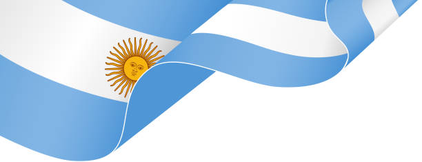 fala flagi argentyny izolowana na png lub przezroczystym tle, symbol argentyny, szablon dla banera, karty, reklamy, promocji i plakatu biznesowego pasującego kraju, ilustracji wektorowej - argentine culture stock illustrations