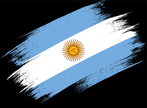 Argentina flag with brush paint textured isolated  on  or transparent background,Symbol of Argentina,template for banner,promote, design, and business matching country poster, vector