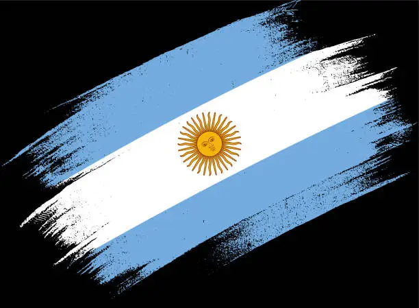 Vector illustration of Argentina flag with brush paint textured isolated  on  or transparent background,Symbol of Argentina,template for banner,promote, design, and business matching country poster, vector