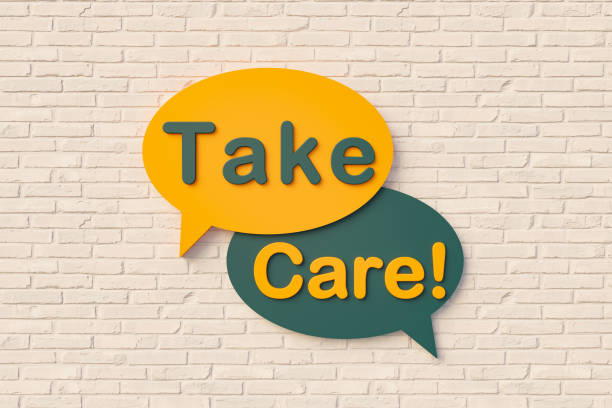 istock Take care. Cartoon speech bubble. 1388541375