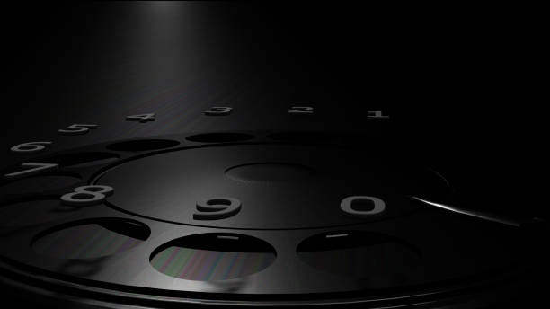 Numbers (0-9) are over an old style telephone dial (3D Rendering)