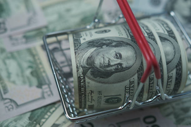 istock Dollars are in the grocery basket. 1388546937