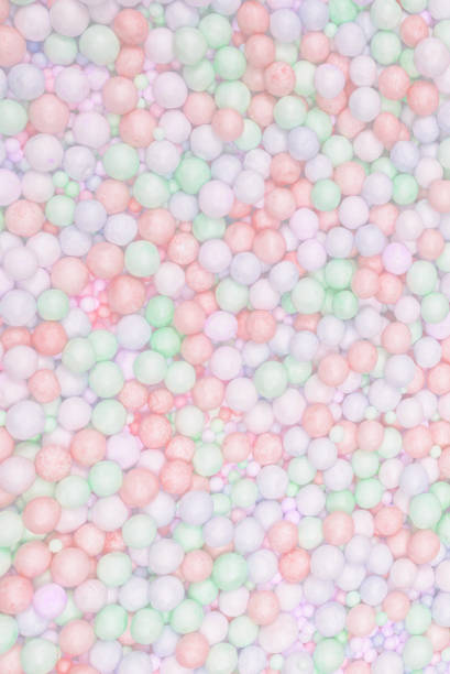 istock Purple, yellow, blue plastic balls. 1388547206