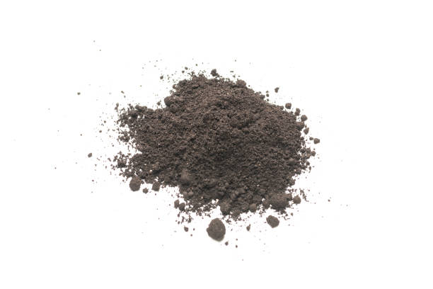 istock Black land for plant isolated on white background. 1388547230