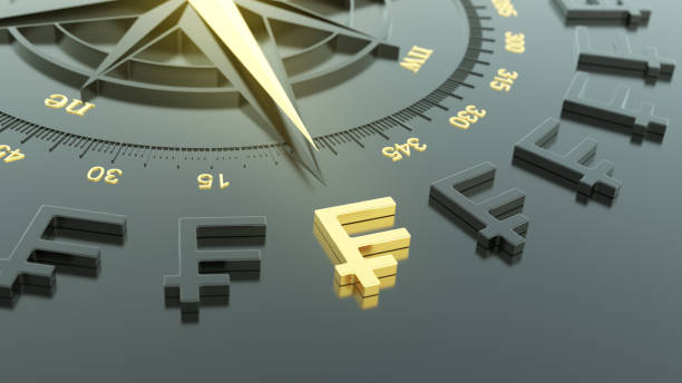 istock Compass with golden franc symbol 1388548534