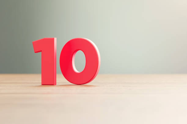 istock Red Number 10 Sitting Before Defocused Background 1388551540
