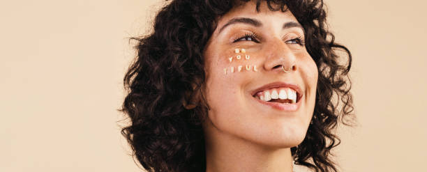 istock Woman embracing her natural face 1388552877