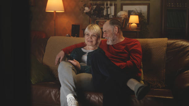 istock Elderly couple resting in the evening 1388554566