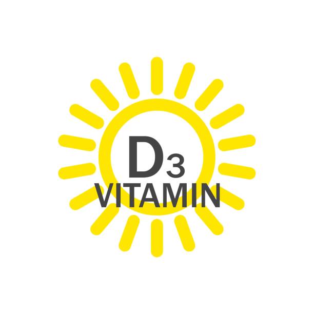 витамин d векторный значок, солнечный витамин на белом изолированном фоне. слои сгруппированы для удобного редактирования иллюстраций. для - d3 stock illustrations