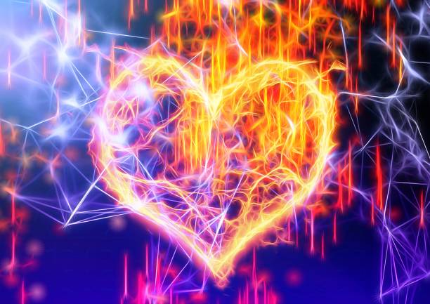 istock 3D illustration of a burning heart-shaped flame 1388560396