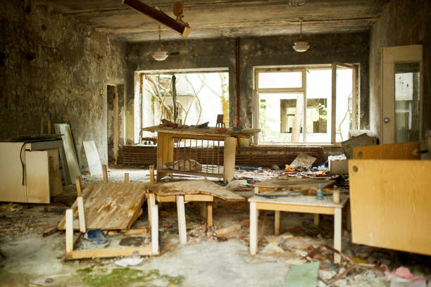 istock Broken, destroyd, abandoned kindergarten in Chernobyl Exclusion Zone 1388562281