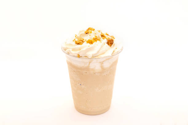 istock Hazelnut flavoured frappe served in a plastic cup with whipped cream and dressing. 1388569859