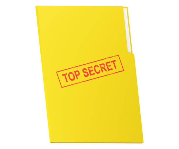istock Secret documents. Folder with classified materials on the background of documents. 1388569978