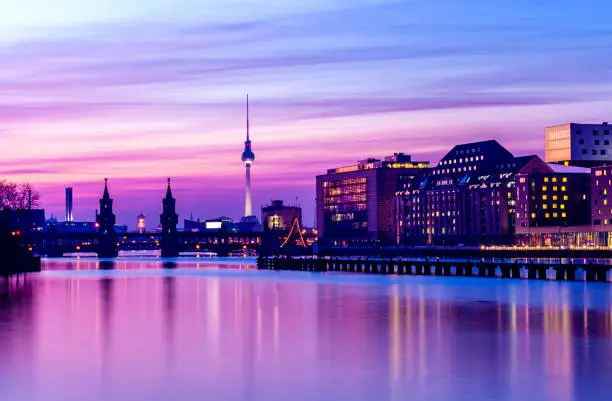 Berlin Skyline at sunsett