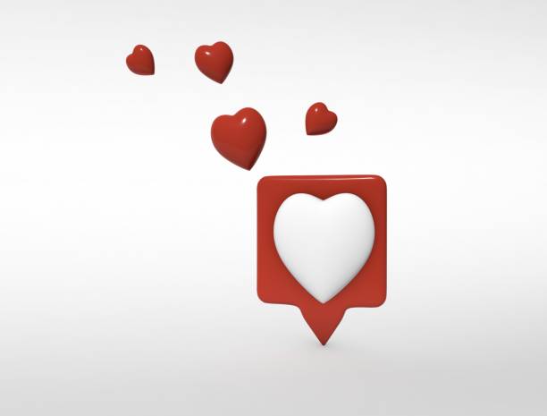 istock Like Hearts 3D render image Social Media Icons in 3D 1388581037