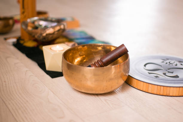 istock Singing bowls and other meditation items. High quality photo 1388584020